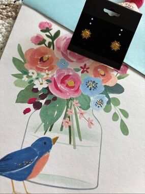 Gold Sun Stud Earrings